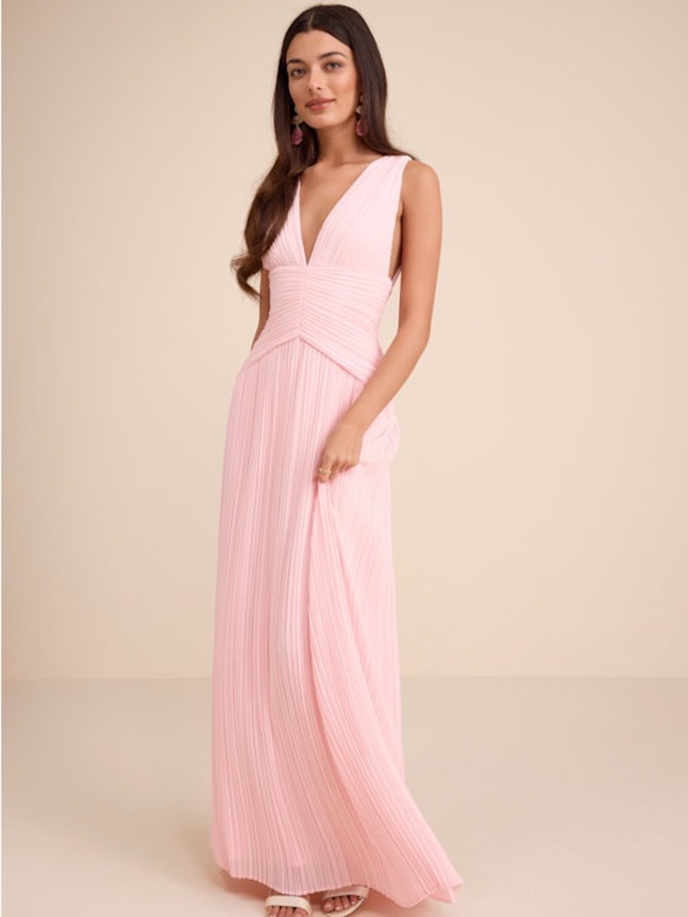 Lulu's Blush Pink bridesmaid dress